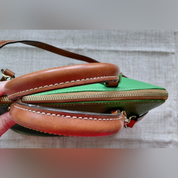 Dooney & Bourke Green and Brown Satchel - Picture 5 of 11
